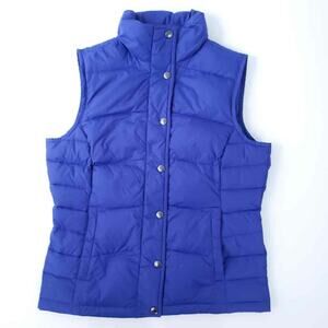 Lands End Puffer Vest Blue Women XS 2-4 Down, Feather Filled Winter Layering